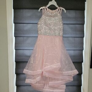Xtraordinary Pink Lace Formal Dress